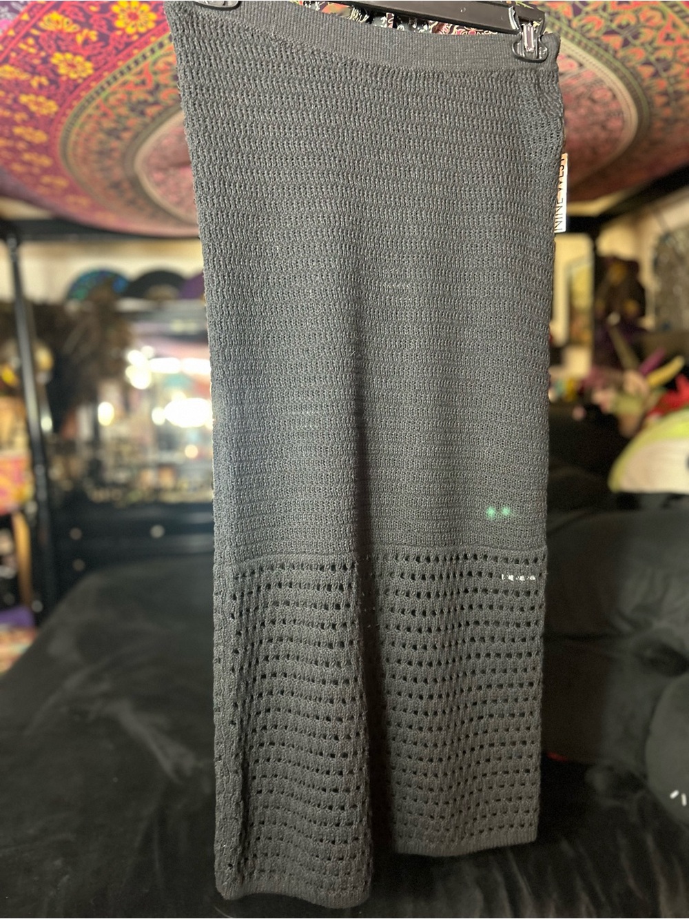 Classic Nine West bohemian See-through Black Knit Maxi swimsuit, cover-up 👙🌞
